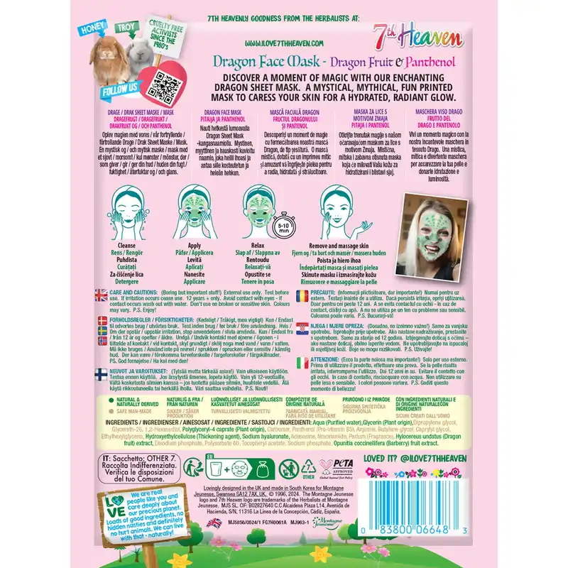 7 Heaven Mascarilla De Tela Animal Mask Dragon , 1 unidades - Image 2