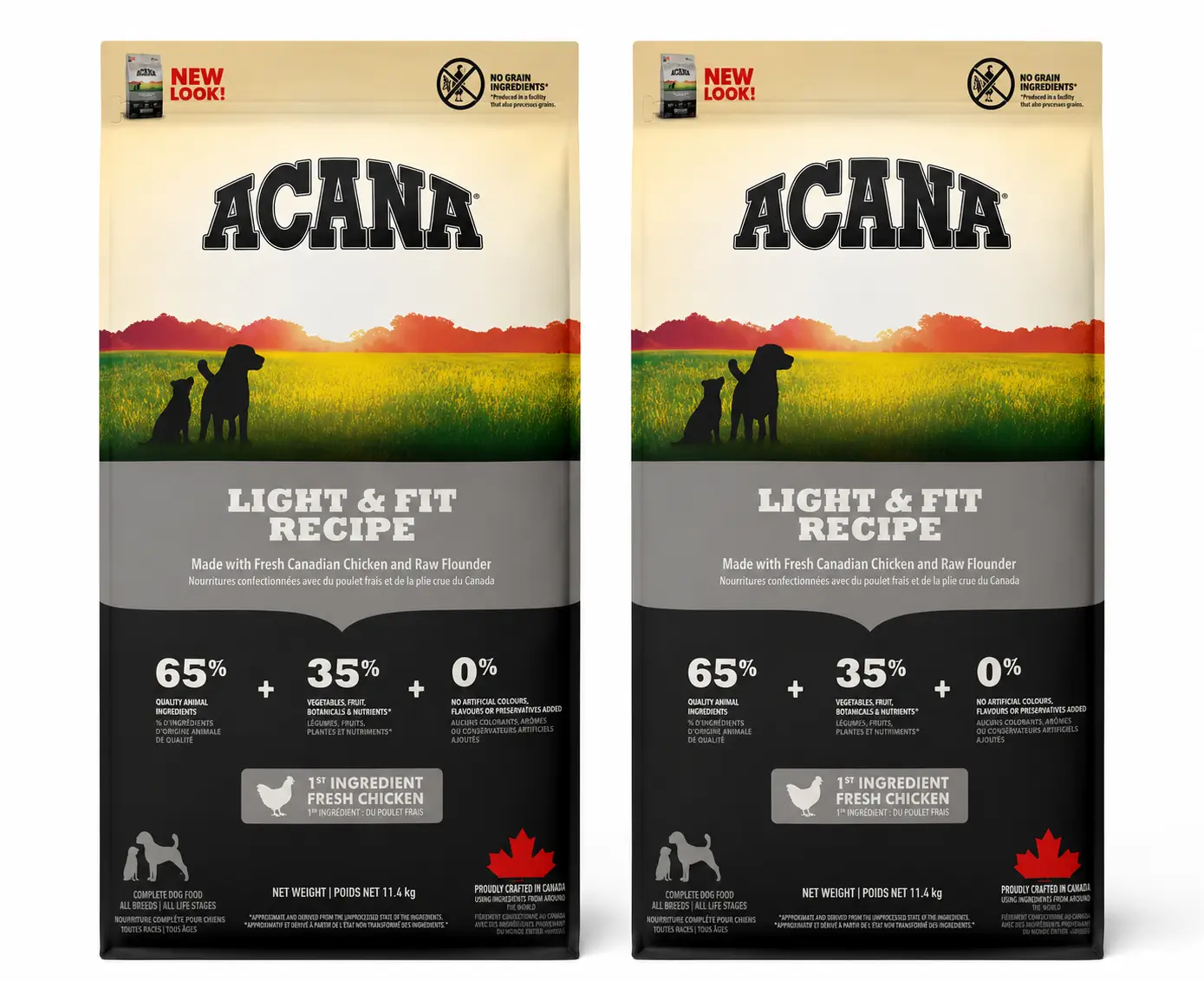 Acana Canine Adult Light 11,4 Kg Pienso Para Perros , pack 2