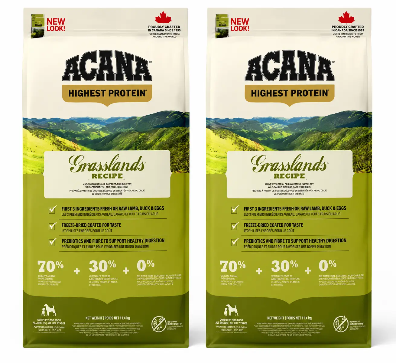 Acana Canine Adult Regionals Grasslands Prairie 11,4 Kg Pienso Para Perros , pack 2