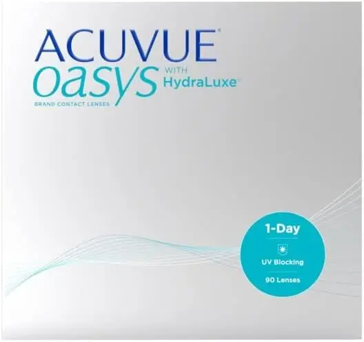 Acuvue Oasys 1-Day Hydraluxe Technology Lentillas Esféricas Diarias , 90 unidades - +4.00, 9.0, 14.30