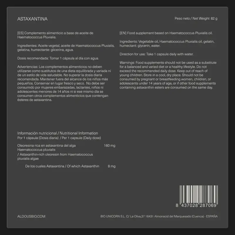 Aldous Bio Astaxantina Natural Pura , 120 capsulas - Image 7