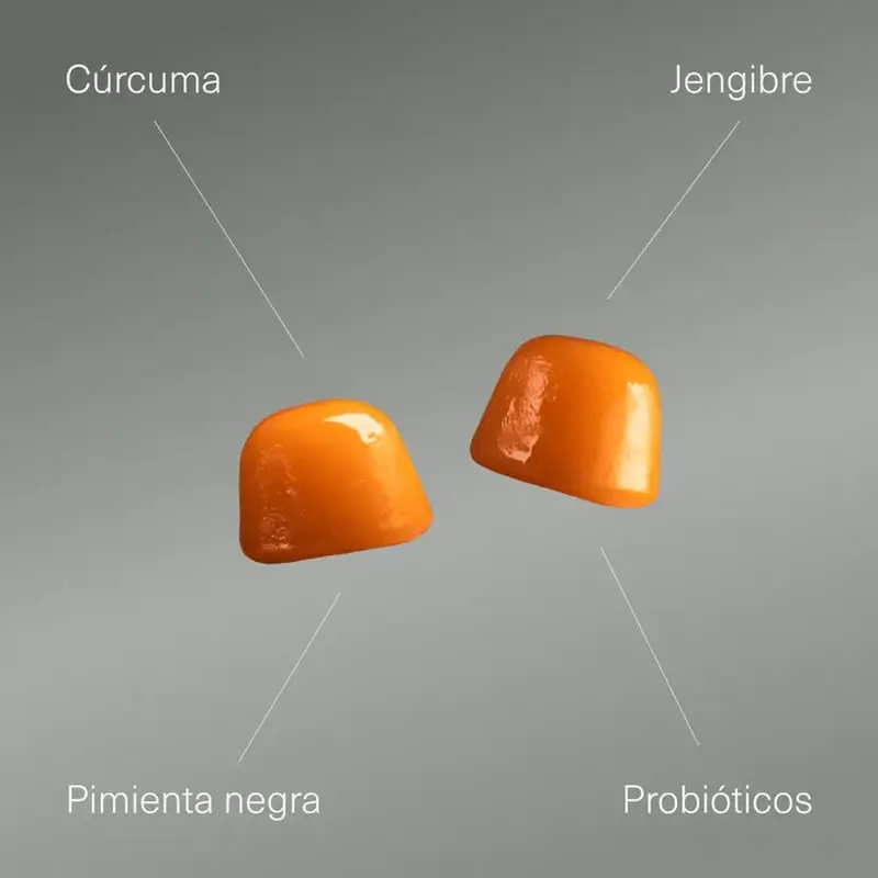 Aldous Bio Cúrcuma Con Jengibre Y Pimienta Negra + Probióticos, 120 gominolas - Image 3