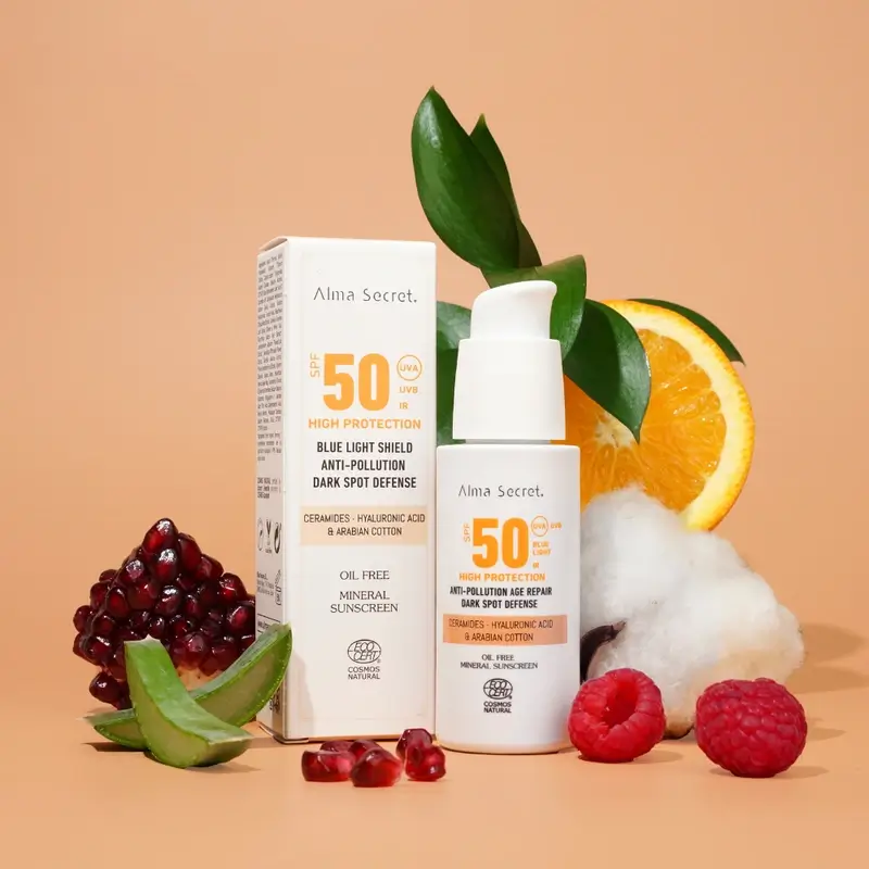 Alma Secret Solar Facial Natural SPF50 Ceramidas, Antimanchas Y Oil-Free Golden, 50 ml - Image 3