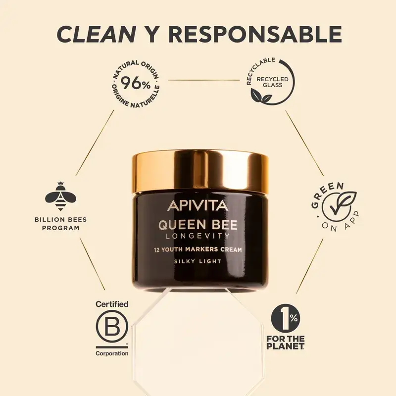 Apivita Queen Bee Longevity Crema Ligera 12 Marcadores De Juventud, 50 ml - Image 11