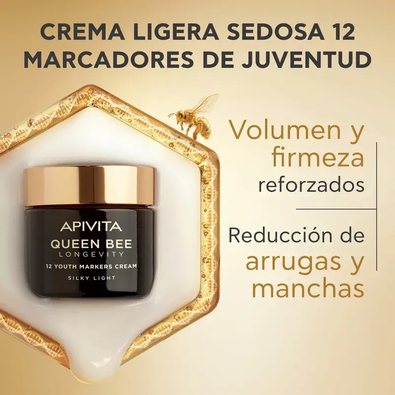 Apivita Queen Bee Longevity Crema Ligera 12 Marcadores De Juventud, 50 ml - Image 2