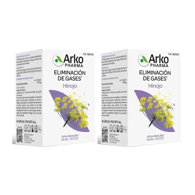 Arkopharma Arkocápsulas Hinojo, 2X84 Cápsulas