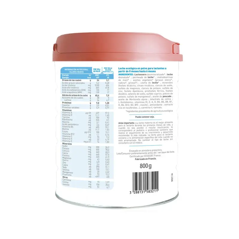 Babybio Leche Primea 1 Vaca Lactantes 0-6 Meses, 800 gr - Image 3