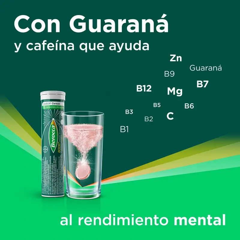 Berocca Boost Magnesio, Vitaminas y Minerales con Guaraná, 30 comprimidos Efervescentes - Image 3