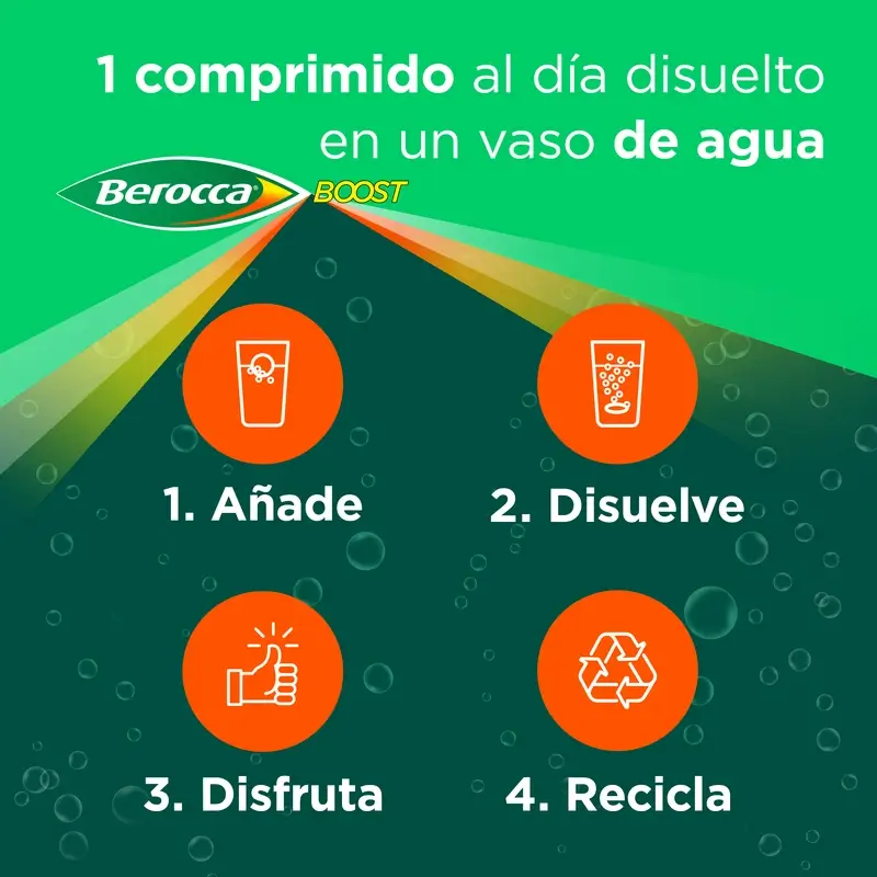 Berocca Boost Magnesio, Vitaminas y Minerales con Guaraná, 30 comprimidos Efervescentes - Image 8