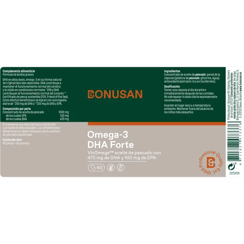Bonusan Omega-3 Dha Forte, 60 perlas - Image 2