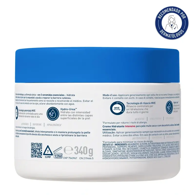 Cerave Crema Hidratante Intensiva 5% de Hydro-Urea, 340 gr - Image 2
