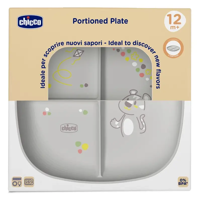 Chicco Plato Con Compartimentos 12M+ Gris - Image 2