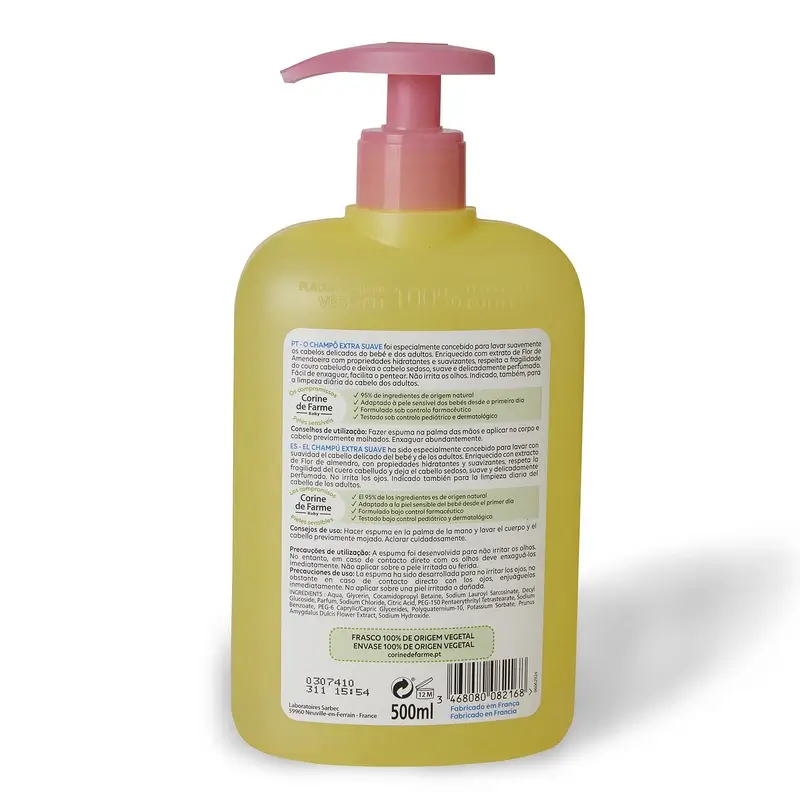 Corine De Farme Champú Extra Suave Flor De Almendro , 500 ml - Image 2