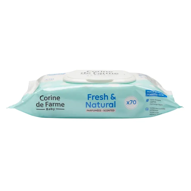 Corine De Farme Toallitas Fresh & Natural Biodegradables , 70 unidades - Image 3
