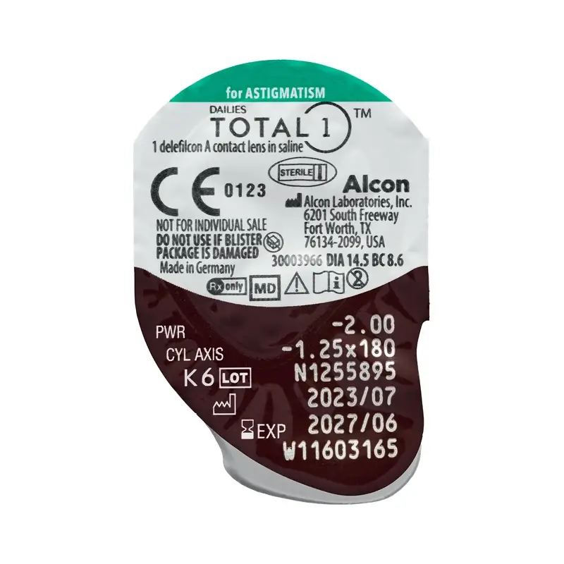 Dailies Total1  Lentillas Tóricas Diarias , 30 unidades - +2.50, -0.75, 90, 8.6, 14.50 - Image 5