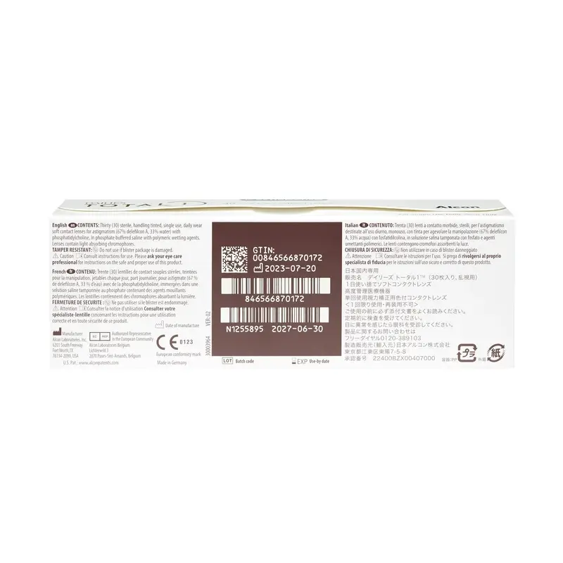 Dailies Total1 Lentillas Tóricas Diarias , 30 unidades - -4.75, -2.25, 90, 8.6, 14.50 - Image 4