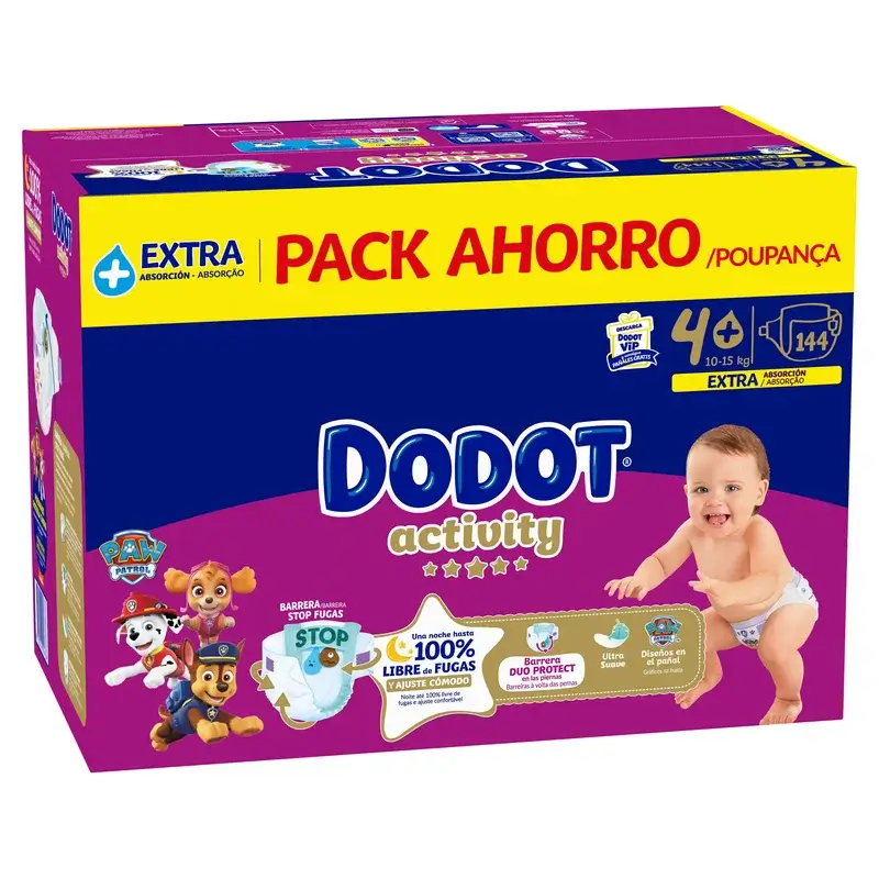 Dodot Activity Talla 4+, 10kg-15kg, 144 Pañales - Image 2