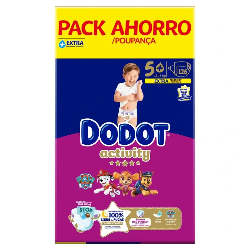 Dodot Activity Talla 5+, 12kg-17kg, 126 Pañales - Image 2