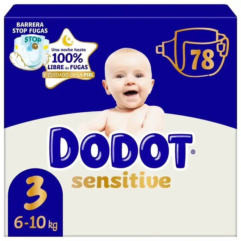 Dodot Pañal Sensitive Jumbo Pack Talla 3 , 3X78 Unidades - Image 2