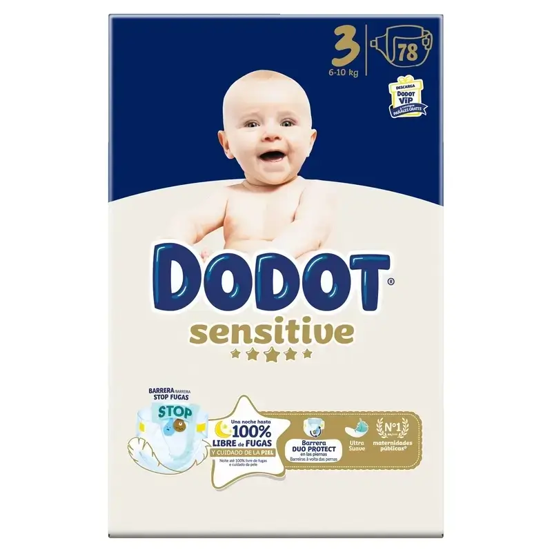 Dodot Pañal Sensitive Jumbo Pack Talla 3 , 3X78 Unidades - Image 3
