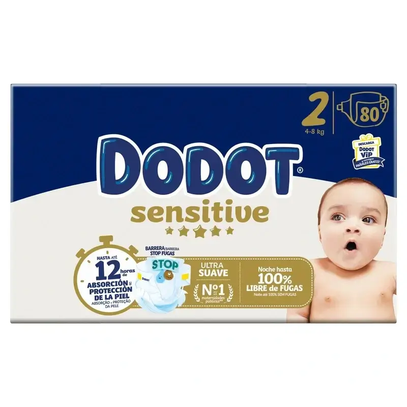 Dodot Sensitive Talla 2 Box, 4 x 80 Pañales - Image 4