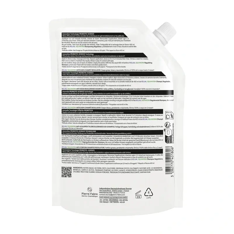 Ducray Kelual Squanorm Ch C Grasa Eco Recarga, 400 ml - Image 2