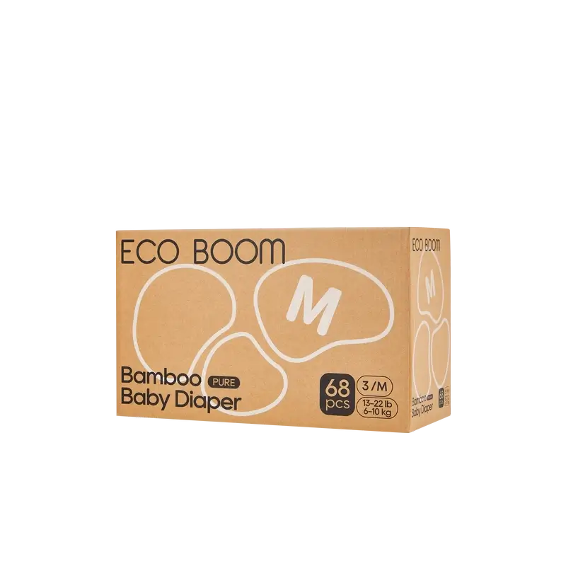 ECO BOOM PURE Pañales ecológicos de bambú 100% natural- Talla 3/M (6-10 kg) - 68 ud - Image 5