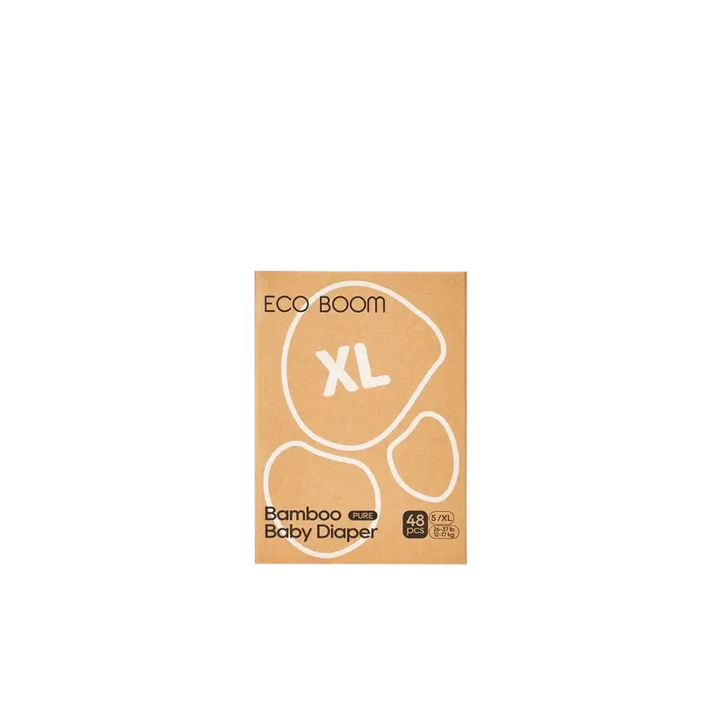 ECOBOOM PURE Pañales ecológicos de bambú 100% natural- Talla 5/XL (12-17 kg) - 48 ud - Image 2