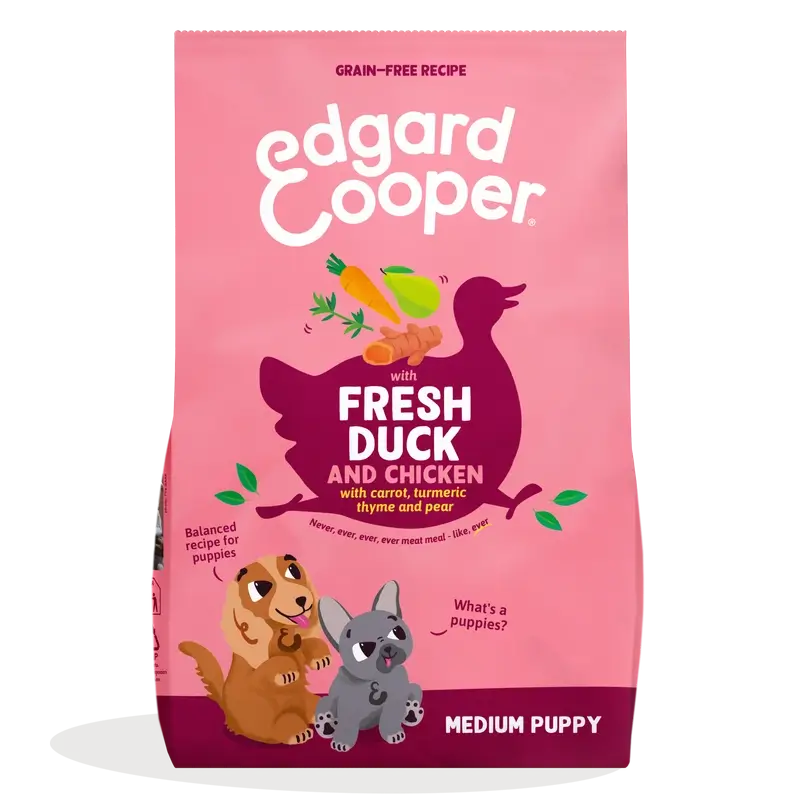 Edgard & Cooper Pienso Para Cachorros Medianos Con Pato Y Pollo Frescos , 7 kg