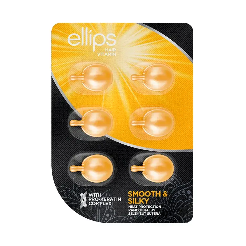 Ellips Vitamina Capilar Pro-Keratina Amarilla Cabello Suave Y Sedoso          , 6 cápsulas