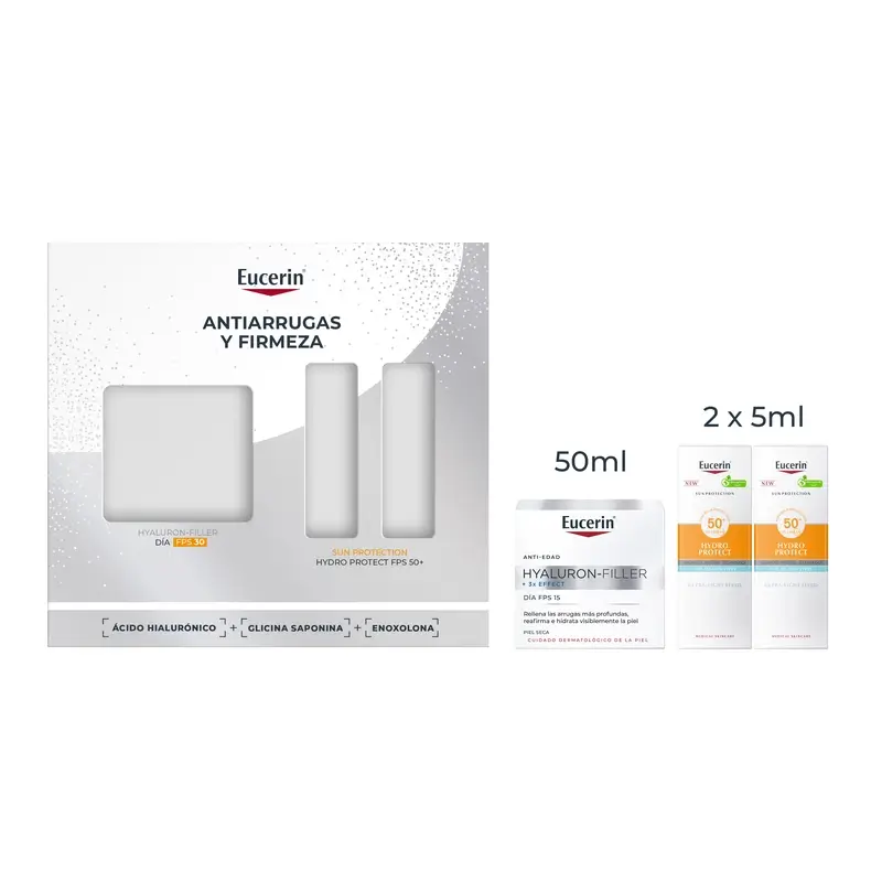 Eucerin Pack Antiedad Hyaluron-Filler Crema De Día Fps 30 50Ml + 2 Minis Sun Hydro Protect Fps 50+ 2X5Ml - Image 4