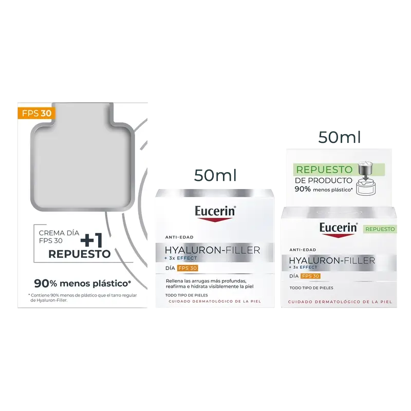 Eucerin Pack Antiedad Hyaluron Filler Día Fps30, 50Ml + Recarga, 50Ml - Image 2