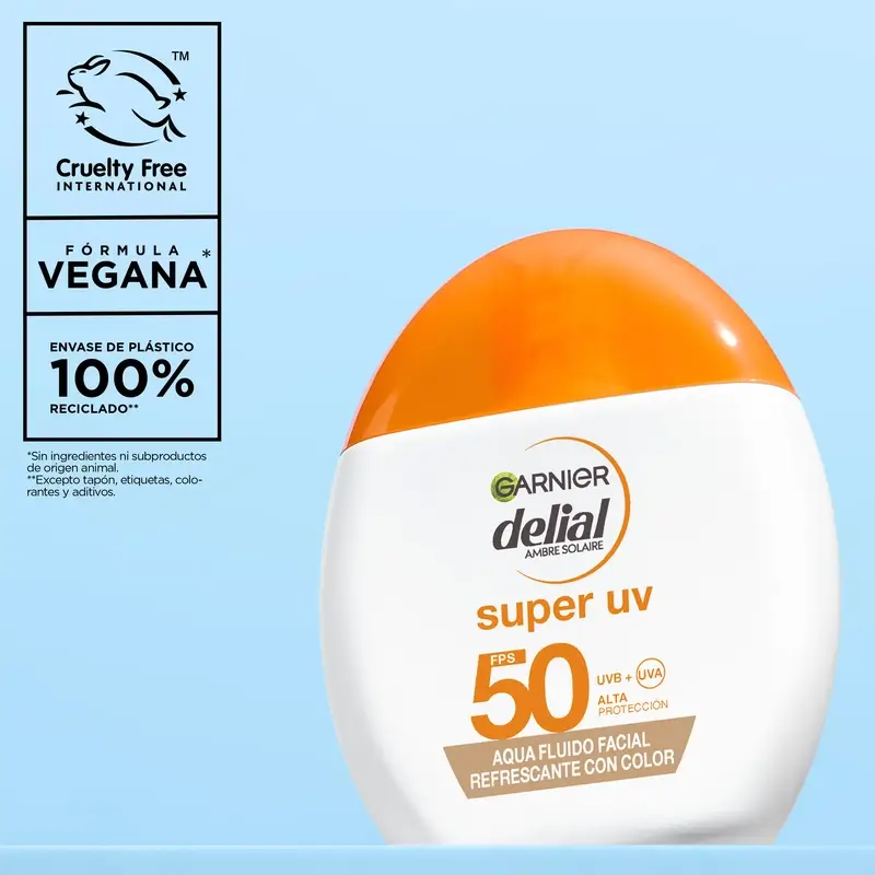Garnier Delial Super Uv Agua Fluido Facial Refrescante Spf 50 Efecto Mate, 50 ml - Image 9