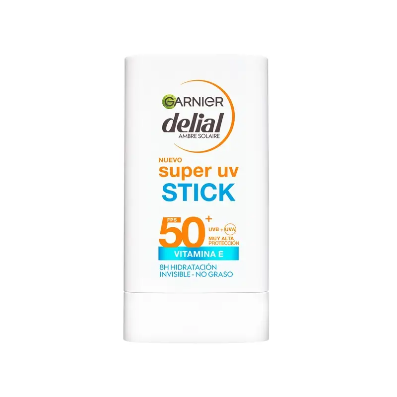 Garnier Delial Super Uv Stick Fps50+ Invisible 8H De Hidratación, 18 gr
