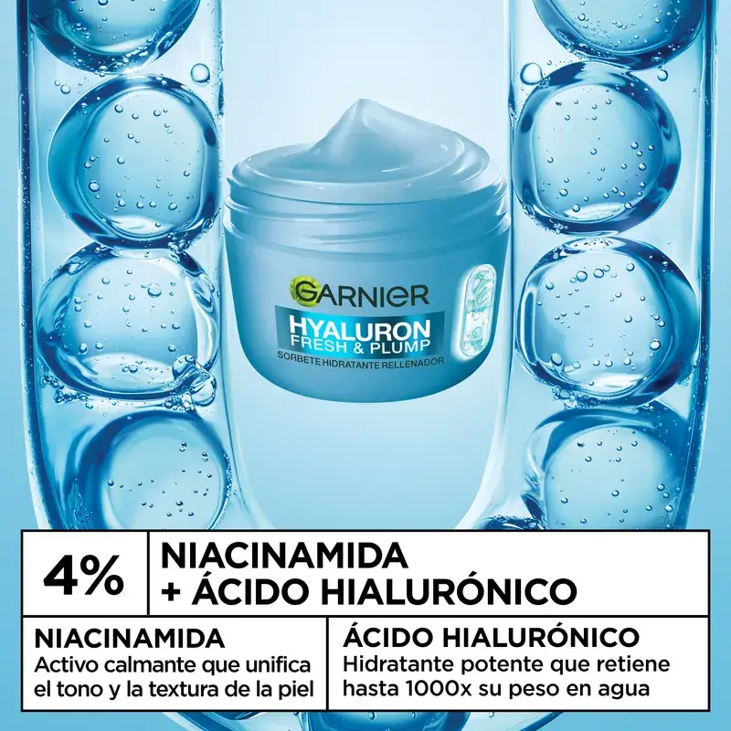 Garnier Hyaluron Fresh & Plump Sorbete Hidratante Rellenador, 85 ml - Image 4