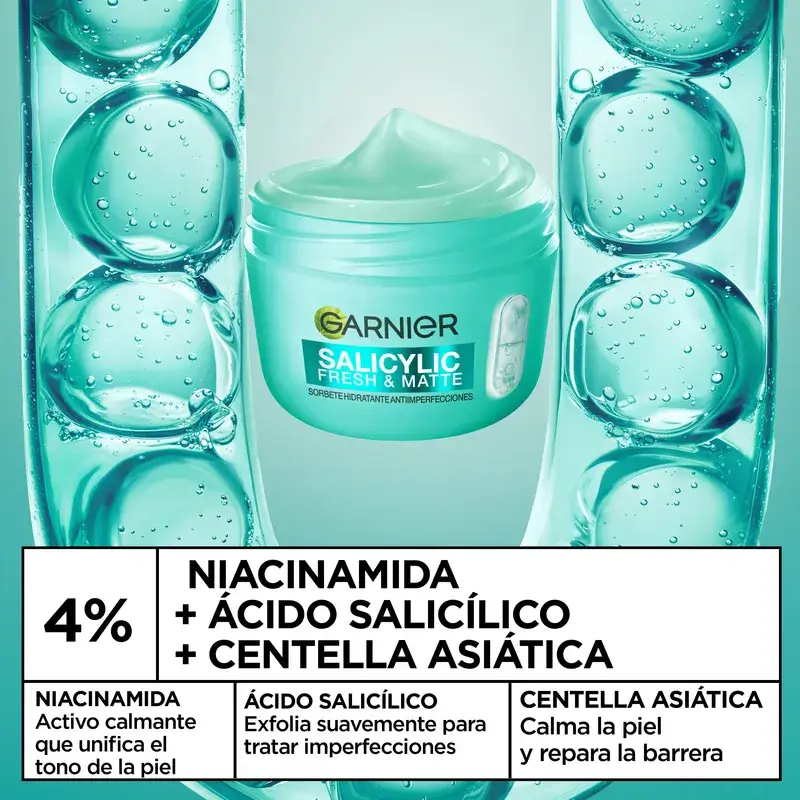 Garnier Pure Active Salicylic Fresh & Matte Sorbete Hidratante Antiimperfecciones, 85 ml - Image 4