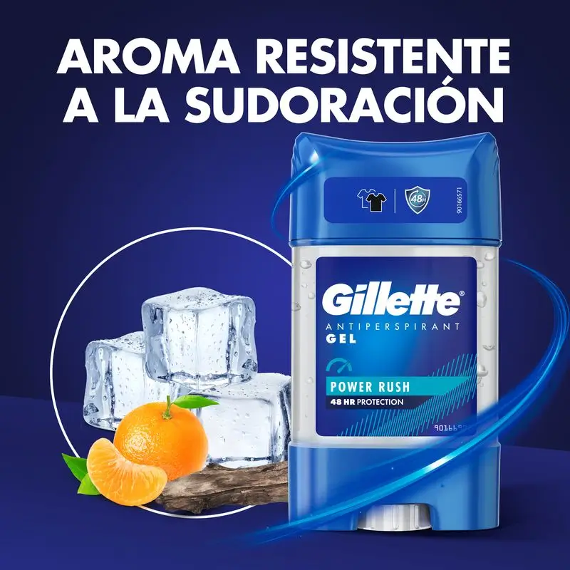 Gillette Desodorante Clear Gel Anti Transpirante Power Rush 70Ml - Image 5