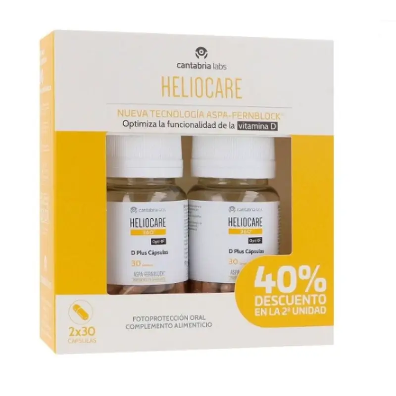 Heliocare Pack Duplo Cápsulas 360º D Plus, 1 unidad