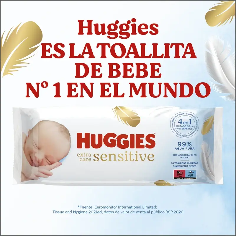 Huggies Extra Care Sensitive Toallitas , 144 unidades - Image 7