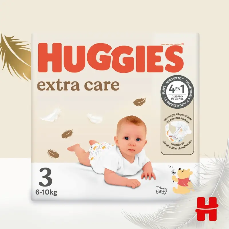 Huggies Extra Care Talla 3 (6-10 Kg) Pañal Para Bebé Disney , 96 unidades - Image 2
