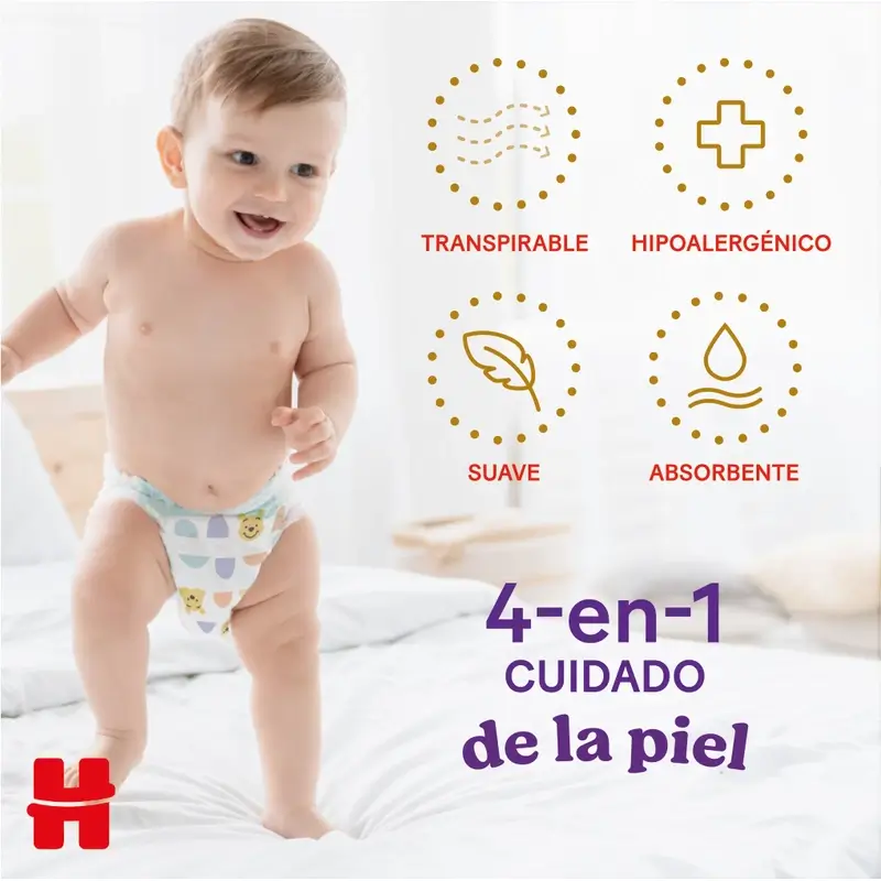 Huggies Extra Care Talla 4 (9-14 Kg) Pañal Braguita Para Bebé Disney , 26 Unidades - Image 2