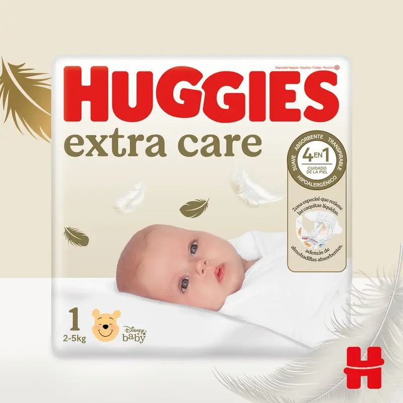 Huggies Extra Care Talla 1 (3-5 Kg) Pañal Para Bebé Disney , 160 Unidades - Image 2