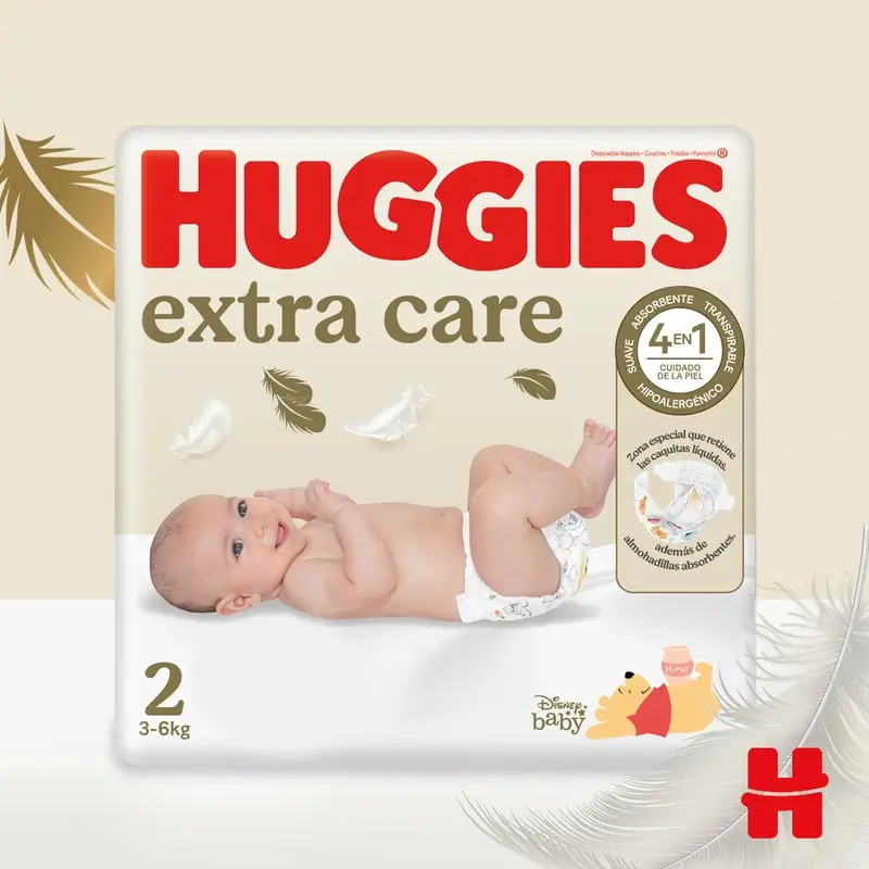 Huggies Extra Care Talla 2 (4-6 Kg) Pañal Para Bebé Disney , 160 Unidades - Image 3
