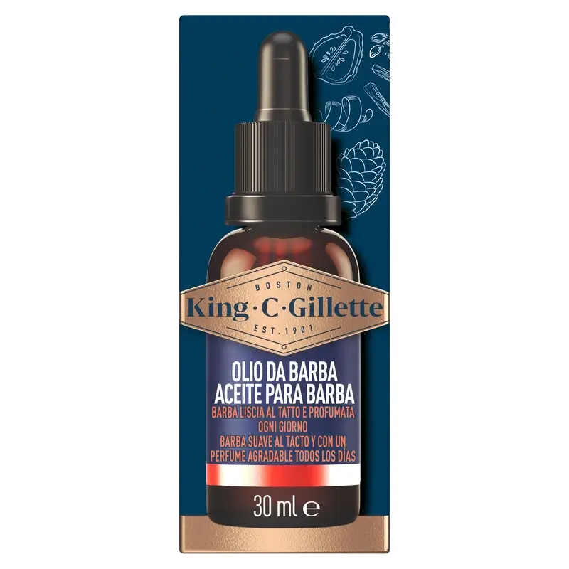King C. Gillette aceite para barba hombre aroma vegetal, 30 Ml - Image 2
