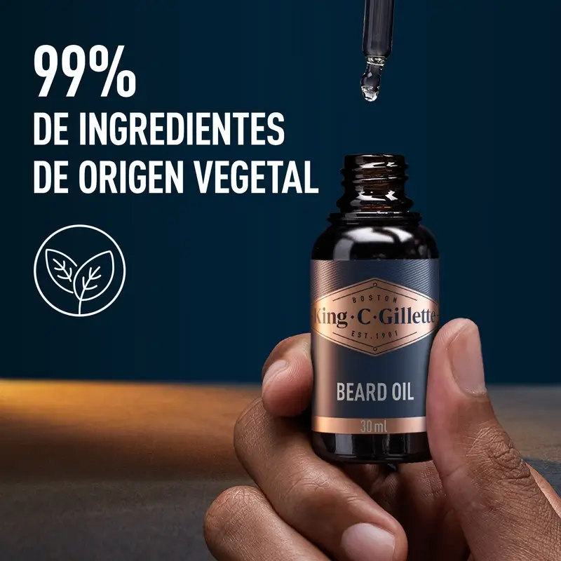 King C. Gillette aceite para barba hombre aroma vegetal, 30 Ml - Image 7
