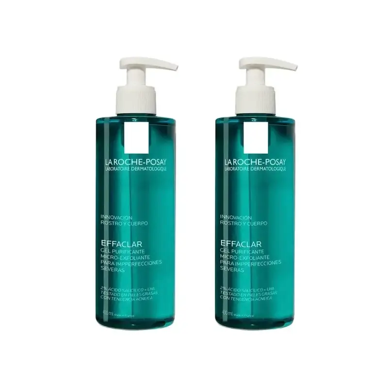 La Roche Posay Effaclar Gel Purificante Microexfoliante, 2X400 Ml