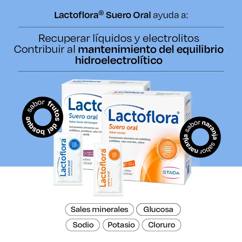 Lactoflora Suero Oral Con Probióticos, Prebióticos Y Sales Minerales Sabor Naranja , 6 Sobres - Image 5