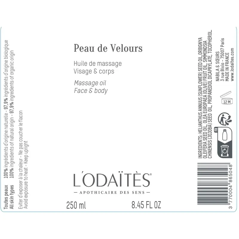 L'Odaïtès Corporal Peau De Velours - Aceite Universal - Rostro Y Cuerpo , 250 ml - Image 2
