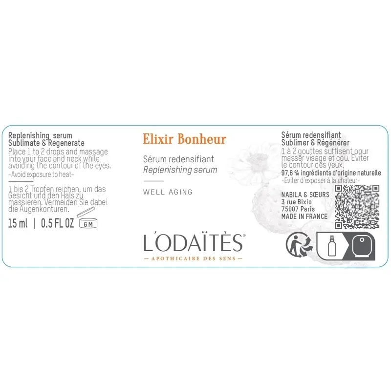 L'Odaïtès Facial Elixir Bonheur - Sérum Regenerador , 15 ml - Image 2