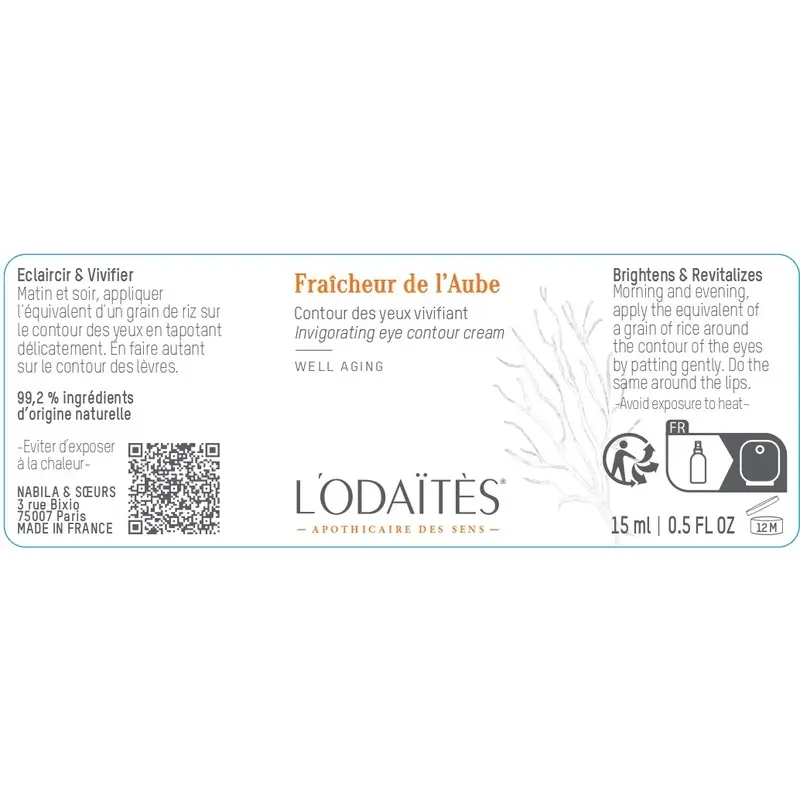L'Odaïtès Facial Fraîcheur De L'Aube - Contorno De Ojos Revitalizante , 15 ml - Image 2